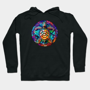 Stained Glass Turtle Art Hoodie